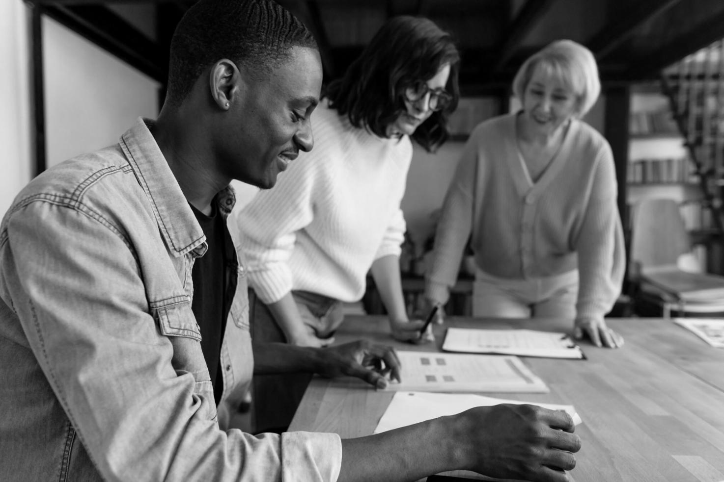 Professional training classroom with financial charts and data displays